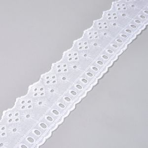 Customized 7.5cm Cotton Hollow Embroidery Lace Trim