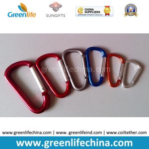 Promotional gifts aluminium D-shaped camping carabiner different colors