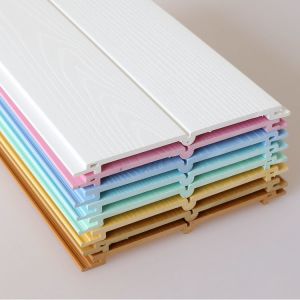 Embossed WPC Fluted Wall Panel 15mm Acid And Alkali Resistance