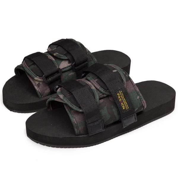 Custom Brand Men Summer Flip Flops With Plugged Canvas Upper