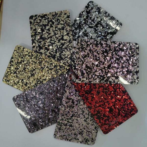 Irregular Black Bottom Large Glitter Acrylic Sheet 3-15mm 4 × 8 Single Side