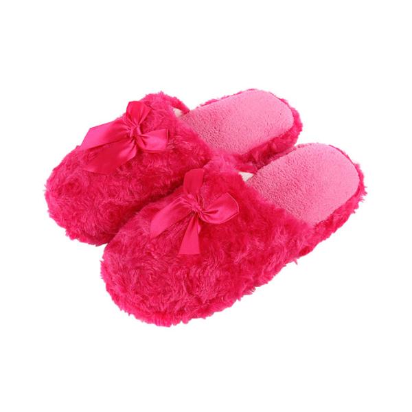 Buy Luxury Plush Disposable Hotel Slippers Bright Red Color For Home at wholesale prices