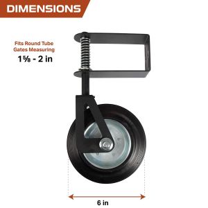 6" Gate Wheel Gate Support Wheel for Chain Link Fence Swing Gate