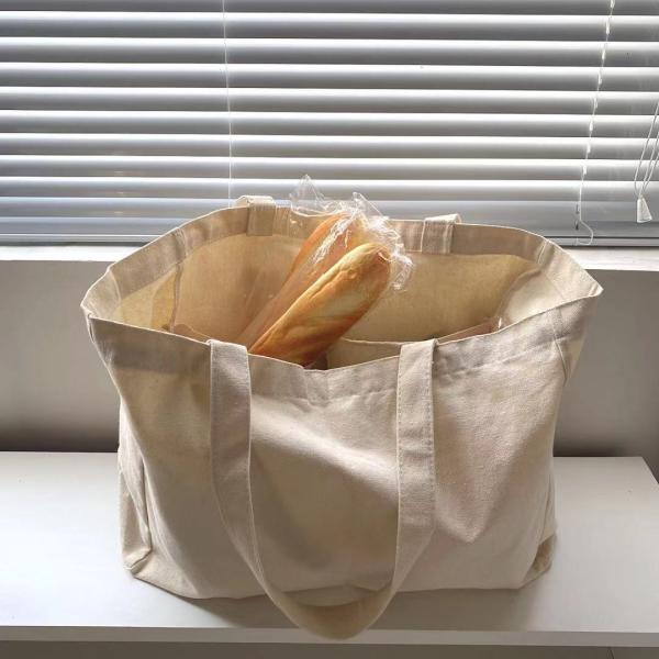 Factory OEM White color Nature Handbag Tote Cotton Bag Wholesale Custom Canvas Green Shopping Bags Shoulder Bag