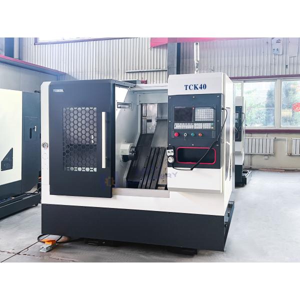 Mini Slant Bed CNC Lathe TCK40 GSK Control Turning Center For Metal Parts Processing