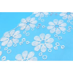 Sequins Mesh Embroidery Milk Silk Lace Trim Customized New Design