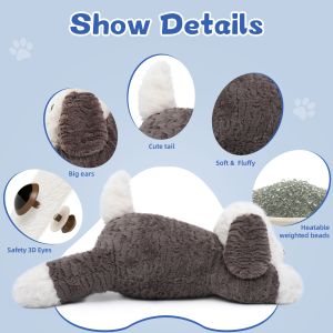 4Lbs Large Heated Unscented Microwavable Dog Throw Pillow 24inch Weighted