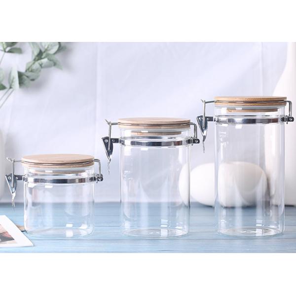 Stainless Steel Buckle Glass Storage Containers High Borosilicate Glass