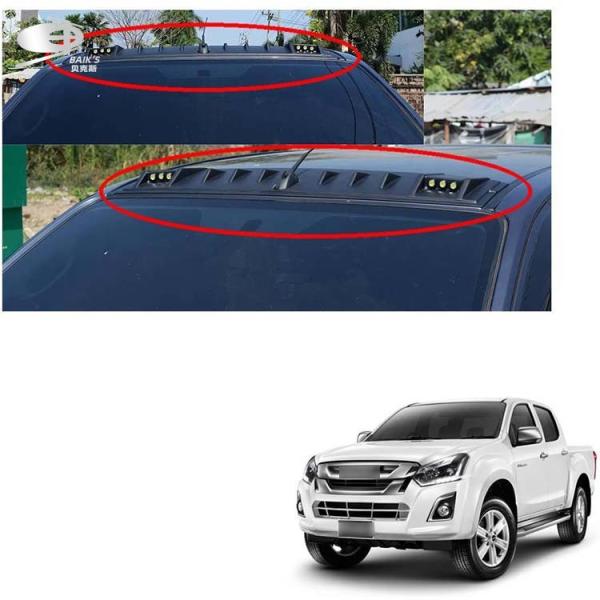 Buy Black Car Integration Kit , 3cm Front Roof Spoiler With LED at wholesale prices