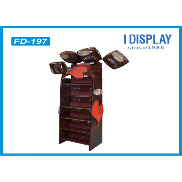 Trapezoidal Cardboard Corrugated Pop Floor Displays Six Tiers For Chocolate