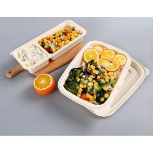 Take Away Fast Food, Compartment Packing Box, Containers, Starch Biodegradable,
