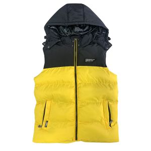 China custom men winter padded clothes boy warm down zipper waistcoat outdoor wear thick padding hoodie vest F420 pc14 on sale