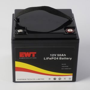 Quality 12V 50AH LiFePO4 Battery Pack for Solar System Black Or White ABS Case Color for sale
