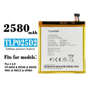 8050E 8050D 9001X 5098O Mobile Phone Battery TLP025D2 2580mAh 3.8V for Alcatel