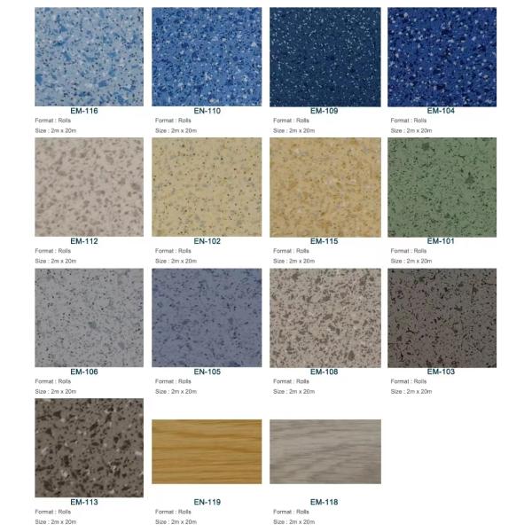 Wear Resistant PVC Roll Carpet 2.0mm-3.0mm Heterogeneous Vinyl Sheet