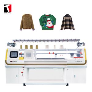 Jersey Knit Fabric Sweater Flat Knitting Machine 80inch 5G Dual System