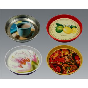 Customized Gavanlized Tinplate Round Tin Tray With Printing