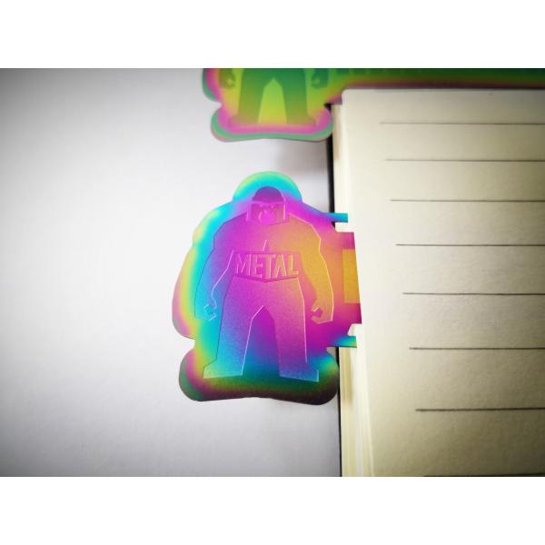 Rainbow Colored Custom Engraved Metal Bookmarks Stainless Steel KINGKONG