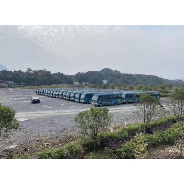 Golden Gragon Coaster 26 Seats Hino Engine Bus Green Color 100km/H