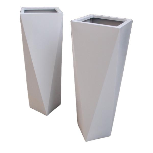 Outdoor standing planter white irregular quadrilateral flower pots