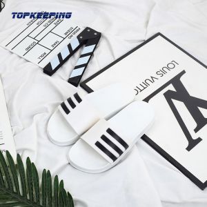 Custom Logo Stripe Summer Pvc Odm Sliders Slippers For Men
