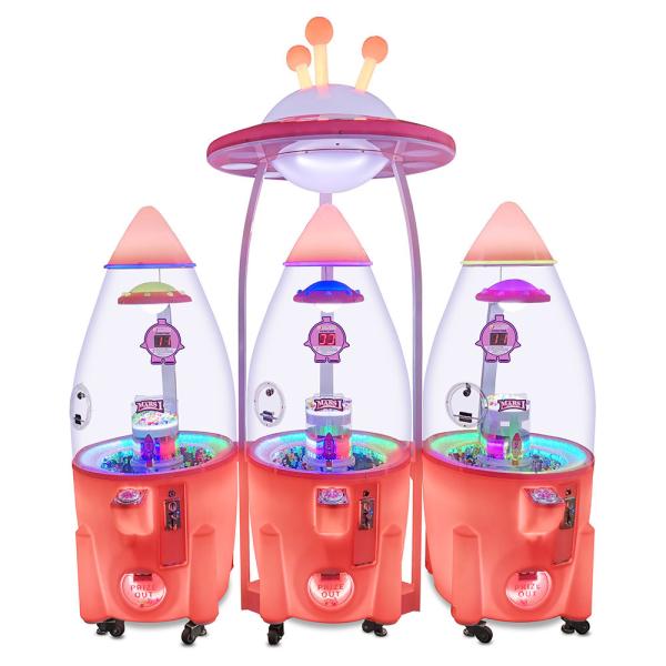 Automatic Capsule Prize Arcade Machine Modern Style Rocket Shaped For Kids