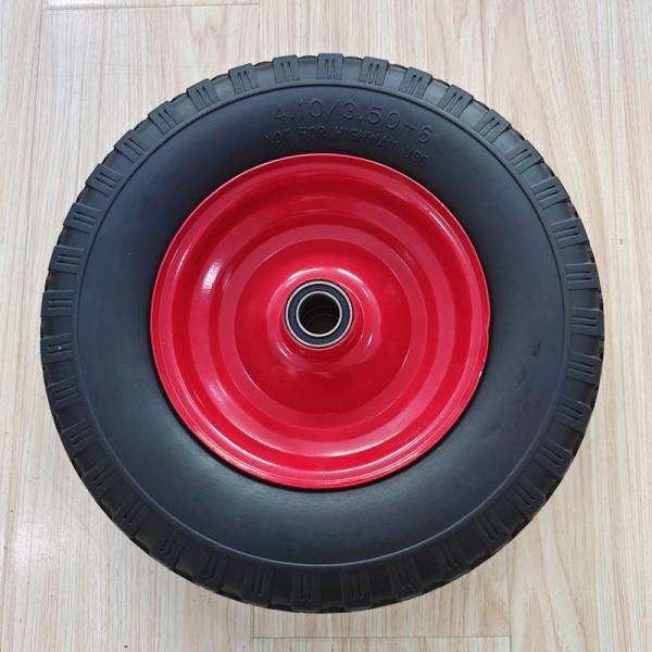 3.50-6 Tire Red Steel Rim Sack Barrow Rubber Pneumatic Trolley Wheels 10 Inch
