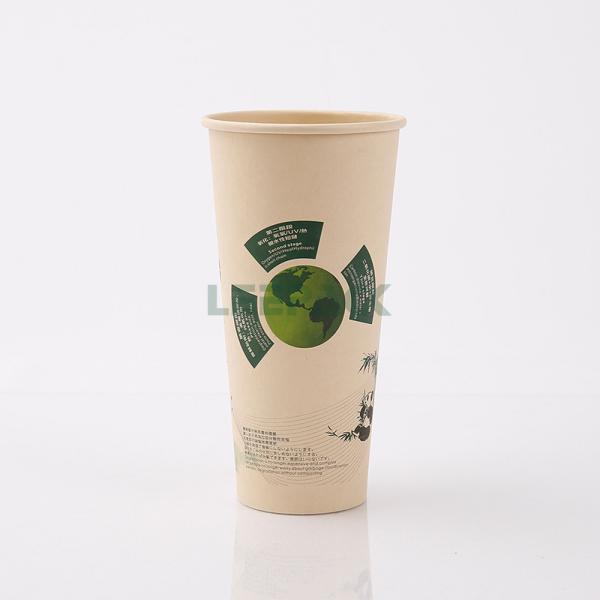 disposable Eco friendly stocked biodegradable paper cup 12oz PLA Printed Design Compostable Bamboo Paper Cup with logo