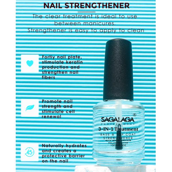 Thin Cracked and Damaged Nails Strengthener Hardener Treatment Repair Air Dry Clear Polish Base and Top Coat Wholesale Price