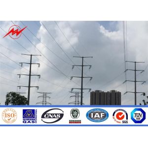 Medium Voltage Electrical Power Pole , Customized Transmission Line Poles
