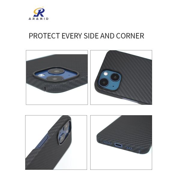 Matte Finish iPhone 13 Mini Cover With Plastic Ring Design Aramid Fiber Kevlar Case