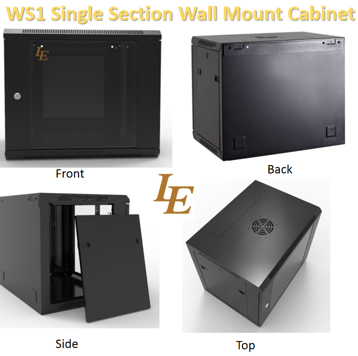 19 Inch Wall Mount Data Center Cabinet with Welded Frame Removable Side Panels