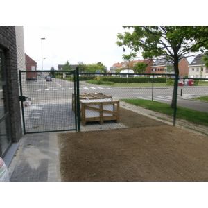 Construction Chain Link Fence, Chain Link Fence Top Barbed Wire