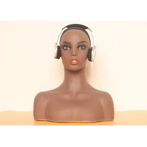 Human Skin Meticulous Makeup Mannequin Display Head With Shoulders
