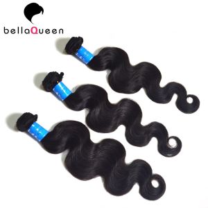 Salon use Body Wave Natural Black Indian Virgin Hair Weft For Women