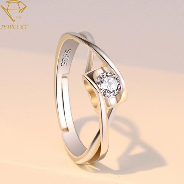 Buy AAA CZ Stones Adjustable Personalized Silver Ring For Women at wholesale prices