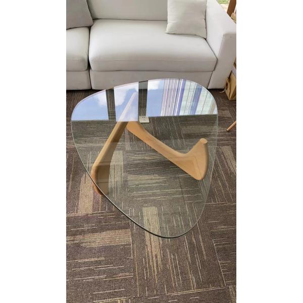 Luxury Sector Tempered Art Glass Oval Top Conner Tables Set Coffee Table