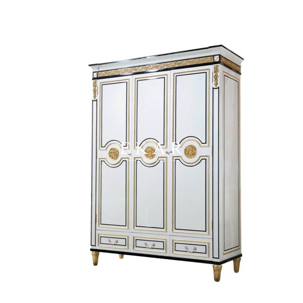 Buy Luxury Spanish Design Antique 3 Door Wooden Wardrobe at wholesale prices