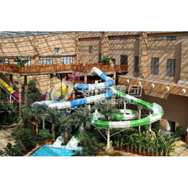 Buy Stainless Steel Fastener FRP Spiral Water Slides / Fiberglass Water Slide at wholesale prices