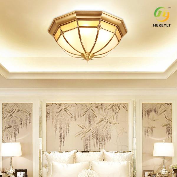 Copper Glass Residential Ceiling Light Living Room E27