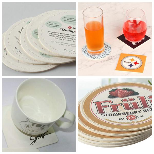 beermat paper sheet Beermat Paper Sheet 0.5mm - 1.6mm Natural White For Drink Coasters