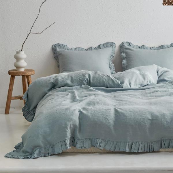 Buy 100TC Washed French Linen Duvet Cover Set Sustainable Anti Bacteria at wholesale prices