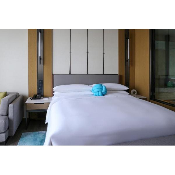 Marriott Hotel Group Design PU leather Upholstery Headboard Hang Wall Wooden TV Panel