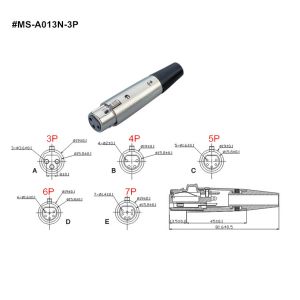 XLR Connector,3 Pins with Nickel Contacts.Rohs. MS-A013N-3P