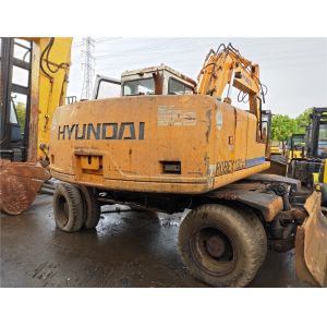 Used 100% Origin Hyundai Wheel Excavator R130W, Secondhand Hyundai 13ton Mobile