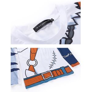 Anti Wrinkle Anime Round Neck Comic Track T Shirts Long Sleeves