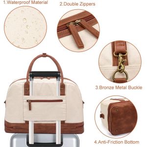 Tote Duffel Travel Bag Water Resistant With Shoe Compartment 46X20X31CM