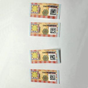 Customed Watermark Anti Counterfeit Security Paper Adhesive Tax Stamp Label