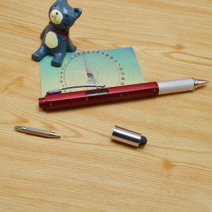 Personalized Custom Plastic 6 in 1 Tool Pen with Ruler Level and Two-Head