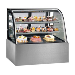 Curved Glass Cake Fridge Showcase Easy Thorough Cleaning